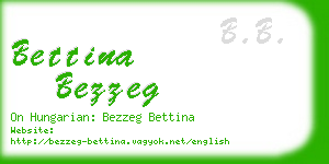 bettina bezzeg business card